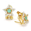 Arete Dormilona 02.217.0082.5 *PROMO* Oro Laminado, Diseño de Estrella, con Zirconia Cubica Turquesa y Blanca, Pulido, Dorado