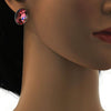 Arete Dormilona 02.239.0015.6 Rodio Laminado, con Cristales de Swarovski Rose Peach, Pulido, Rodinado