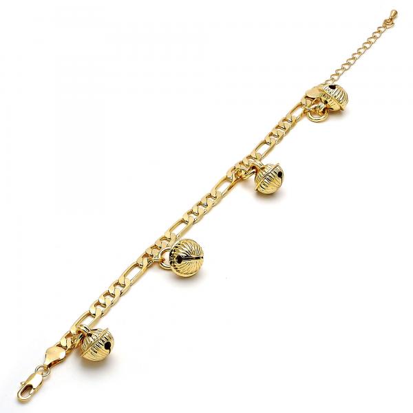 Pulsera de Dije 03.63.1780.08.GT Tono Dorado, Diseño de Cascavel, Pulido, Dorado