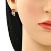 Juego de Arete y Dije de Adulto 10.210.0167.4 Oro Laminado, con Zirconia Cubica Multicolor, Pulido, Dorado