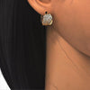 Argolla Huggie 02.217.0068.1.15 Oro Laminado, con Zirconia Cubica Blanca, Pulido, Dorado