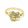 Anillo Elegante 01.233.0002.09 Oro Laminado, Diseño de Flor, Diamantado, Dorado