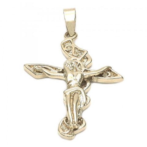 Dije Religioso 5.192.035 Oro Laminado, Diseño de Crucifijo, Diamantado, Dorado