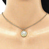 Collares con Dije 04.313.0053.18 Oro Laminado, Diseño de Ojo Griego y Estrella, Diseño de Ojo Griego, con Micro Pave Blanca, Pulido, Dorado