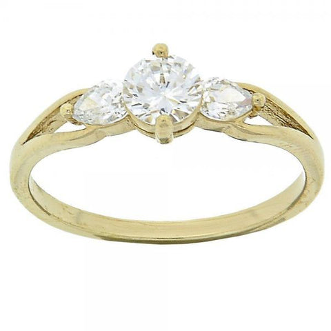 Anillo Multi Piedra 5.166.034.08 Oro Laminado, con Zirconia Cubica Blanca, Pulido, Dorado