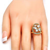 Anillo Multi Piedra 01.210.0057.08 Oro Laminado, con Zirconia Cubica Blanca, Pulido, Dorado