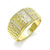 Anillo de Hombre 01.380.0009.12 Oro Laminado, Diseño de San Judas, Pulido, Dorado