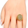 Anillo Multi Piedra 01.118.0022.08 Oro Laminado, con Micro Pave Blanca, Pulido, Dorado