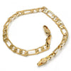 Pulsera Básica 5.222.014.08 Oro Laminado, Diseño de Figaro, Pulido, Dorado