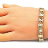 Pulsera Elegante 03.168.0037.08 Oro Laminado, Diseño de Arco, Pulido, Dorado