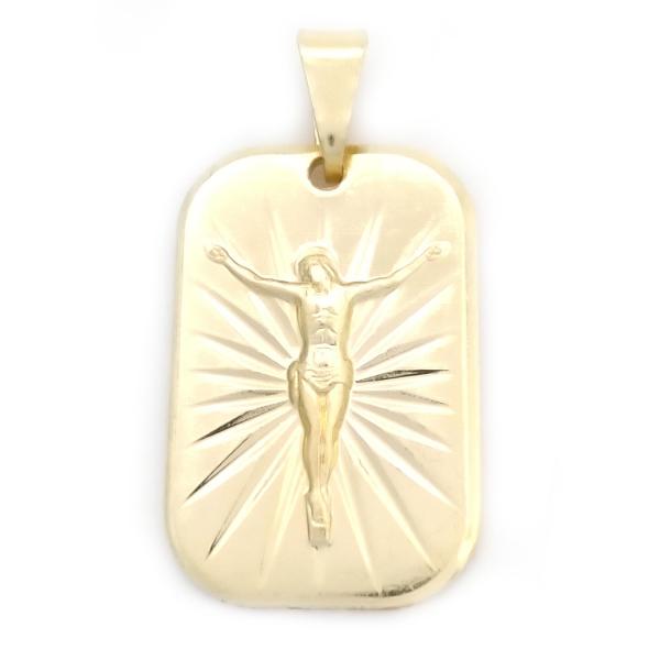 Dije Religioso 05.58.0014 Oro Laminado, Diseño de Jesus, Pulido, Dorado