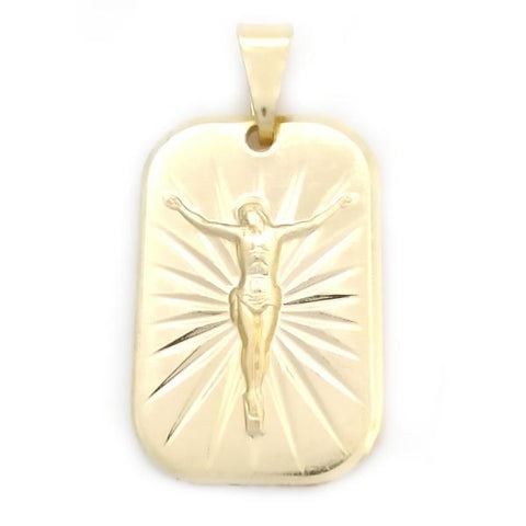 Dije Religioso 05.58.0014 Oro Laminado, Diseño de Jesus, Pulido, Dorado