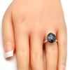 Anillo Multi Piedra 01.239.0008.5 Rodio Laminado, con Cristales de Swarovski Crystal Black Patina, Pulido, Rodinado