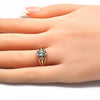 Anillo Multi Piedra 01.210.0086.1 Oro Laminado, con Zirconia Cubica Blanca, Pulido, Dorado