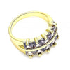 Anillo Multi Piedra 01.346.0020.5.07 Oro Laminado, con Zirconia Cubica Amatista, Pulido, Dorado