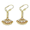 Arete Largo 02.387.0039 Oro Laminado, con Zirconia Cubica Blanca, Pulido, Dorado