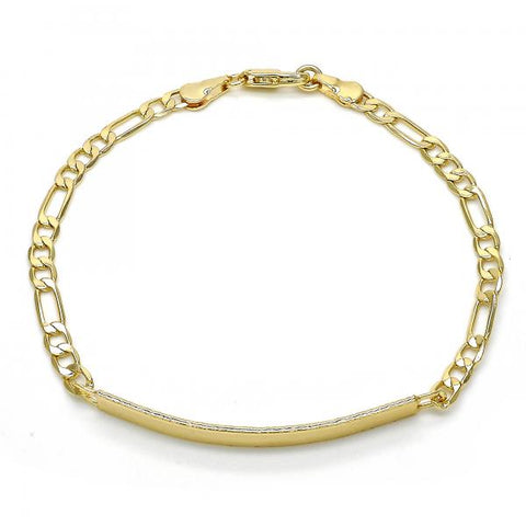 Pulsera con Placa 03.168.0017.08 Oro Laminado, Pulido, Dorado