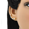 Arete Orejera 02.210.0703 Oro Laminado, Diseño de Corazon, con Zirconia Cubica Blanca, Pulido, Dorado