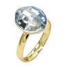 Anillo Multi Piedra 01.239.0008.10 Oro Laminado, con Cristales de Swarovski Blue Shade, Pulido, Dorado