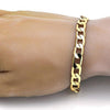 Pulsera Básica 04.242.0029.08GT Tono Dorado, Diseño de Cubana, Pulido, Dorado