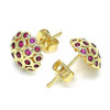 Arete Dormilona 02.156.0454.1 Oro Laminado, con Micro Pave Rubi, Pulido, Dorado