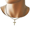 Collar y Pulso 06.63.0260 Oro Laminado, Diseño de Crucifijo, Pulido, Dorado