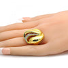 Anillo Multi Piedra 01.241.0027.07 Oro Laminado, con Cristal Blanca, Pulido, Dorado
