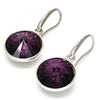 Arete Colgante 02.239.0001.12 Rodio Laminado, con Cristales de Swarovski Amethyst, Pulido, Rodinado