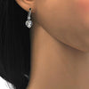 Arete Colgante 02.26.0261 Rodio Laminado, Diseño de Corazon, con Cristales de Swarovski Crystal y Zirconia CubicaBlanca, Pulido, Rodinado