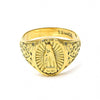 Anillo de Hombre 01.185.0003.11 Oro Laminado, Diseño de Guadalupe, Diamantado, Dorado