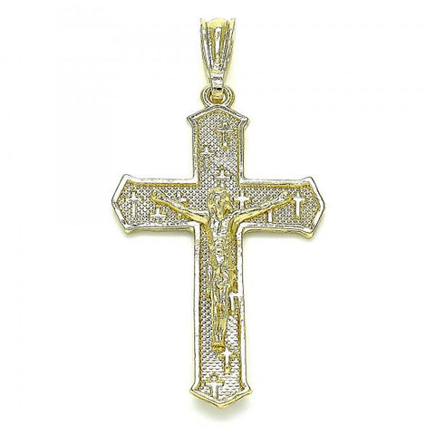 Dije Religioso 05.351.0158.1 Oro Laminado, Diseño de Crucifijo, Pulido, Dorado