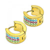 Argolla Huggie 02.384.0032.12 Acero Inoxidable, con Cristal Multicolor, Pulido, Dorado