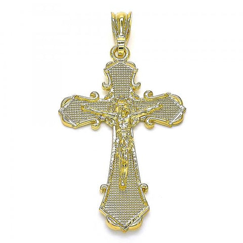 Dije Religioso 05.351.0163.1 Oro Laminado, Diseño de Crucifijo, Pulido, Dorado