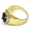 Anillo de Hombre 01.266.0016.1.12 Oro Laminado, con Zirconia Cubica Negro y Blanca, Pulido, Dorado