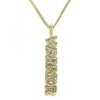 Collares con Dije 04.313.0022.20 Oro Laminado, con Micro Pave Blanca, Pulido, Dorado