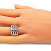 Anillo Multi Piedra 01.346.0017.3.07 Oro Laminado, con Zirconia Cubica Amatista, Pulido, Dorado