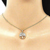 Collares con Dije 04.156.0386 Oro Laminado, Diseño de Arbol, con Zirconia Cubica Blanca, Pulido, Dorado