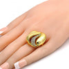 Anillo Multi Piedra 01.241.0027.08 Oro Laminado, con Cristal Blanca, Pulido, Dorado