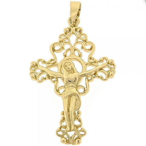 Dije Religioso 5.189.001 Oro Laminado, Diseño de Crucifijo, Dorado