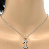 Collares con Dije 04.238.0008.1.18 Acero Inoxidable, Diseño de Iniciales y Rolo, Diseño de Iniciales, con Cristal Blanca, Pulido, Acero