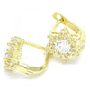 Argolla Huggie 02.186.0185.12 Plata Rodinada, con Zirconia Cubica Blanca, Pulido, Dorado