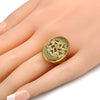 Anillo Multi Piedra 01.118.0054.08 Oro Laminado, Diseño de Flor, con Micro Pave Blanca, Pulido, Dorado