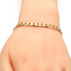 Pulsera Básica 5.222.004.07 Oro Laminado, Diseño de Cubana, Pulido, Dorado