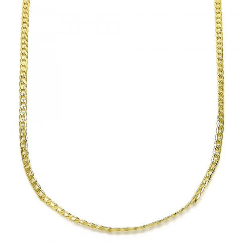 Gargantilla Básica 5.222.008.20 Oro Laminado, Diseño de Cubana, Pulido, Dorado