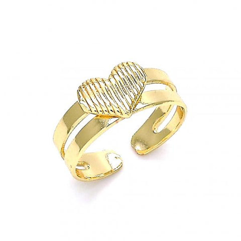 Anillo del Pie 01.233.0026 Oro Laminado, Diseño de Corazon, Pulido, Dorado