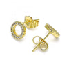 Arete Dormilona 02.156.0595 Oro Laminado, con Micro Pave Blanca, Pulido, Dorado