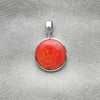 Dije Elegante 05.410.0009.3 Plata Rodinada, Diseño de Arbol, con Opal Rojo Naranja, Pulido, Plateado