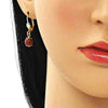 Arete Colgante 5.123.010 Oro Laminado, Diseño de Bola, Pulido, Dorado
