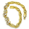 Pulsera Elegante 03.266.0025.07 Oro Laminado, Diseño de Infinito, con Zirconia Cubica Blanca, Pulido, Dorado