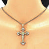 Dije Religioso 05.213.0060 Oro Laminado, Diseño de Crucifijo, con Zirconia Cubica Blanca, Pulido, Dorado